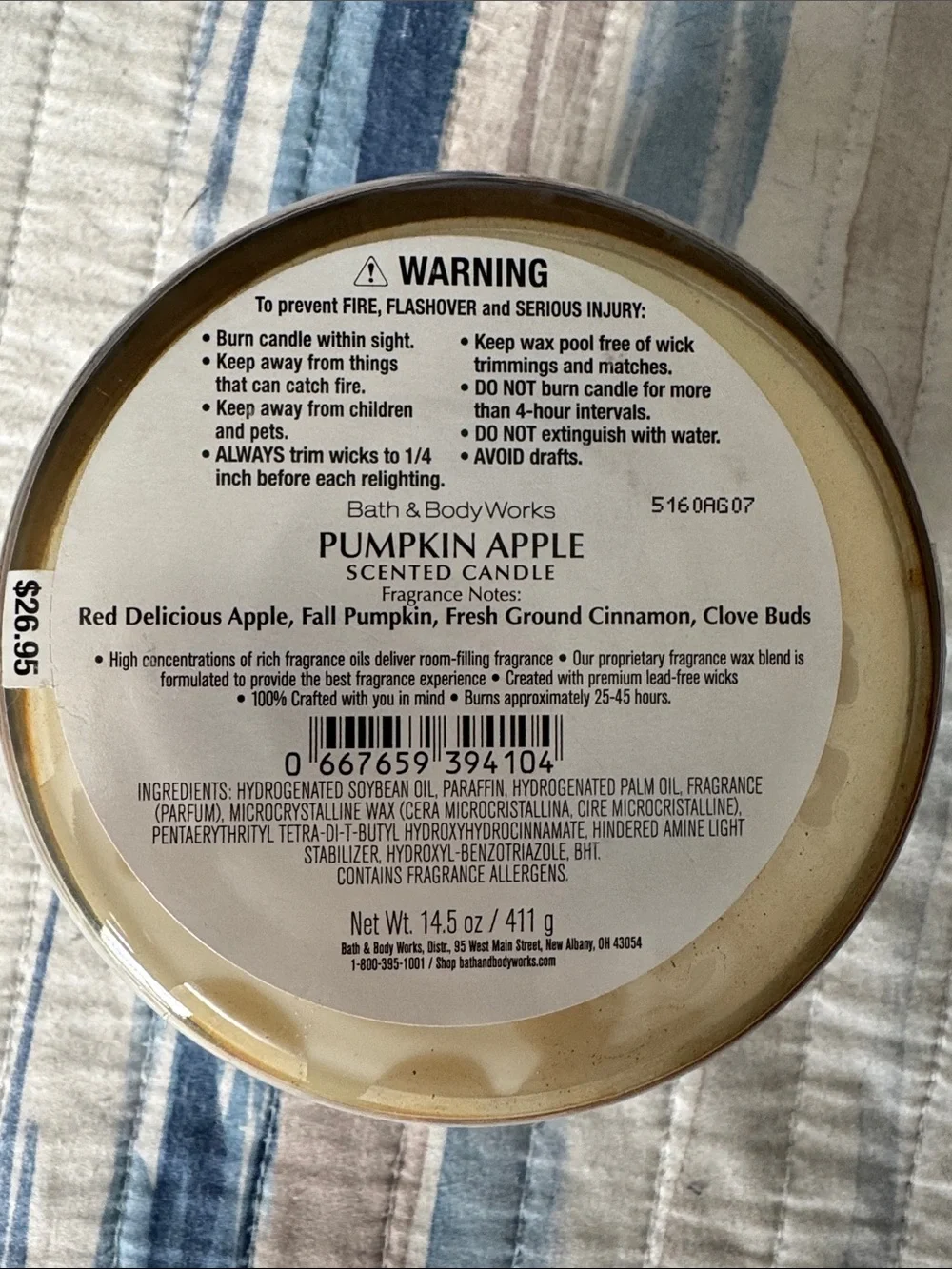 Bath & Body Works Pumpkin Apple Candle
